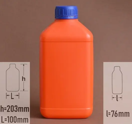 Sticla plastic 1 litru (1000ml) culoare portocali cu capac cu autosigilare albastru